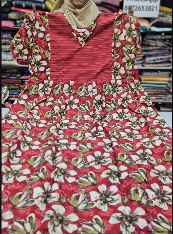 Frock Nighty – Premium Cotton | Side Pocket | Overlocked Finish | NT3383